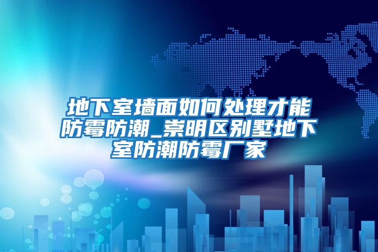 地下室墙面如何处理才能防霉防潮_崇明区别墅地下室防潮防霉厂家