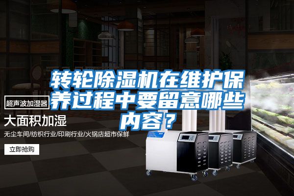 转轮除湿机在维护保养过程中要留意哪些内容？