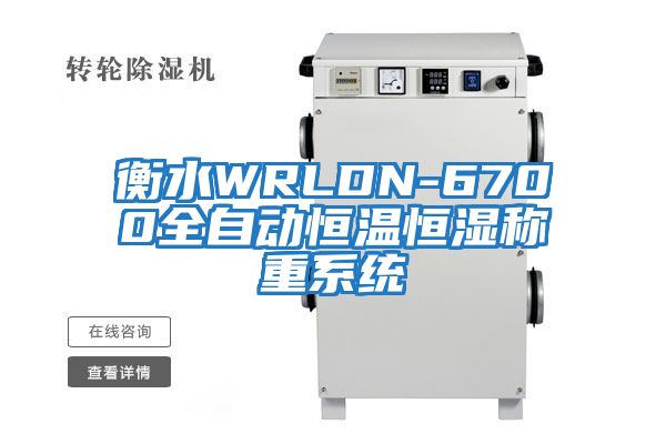 衡水WRLDN-6700全自动恒温恒湿称重系统